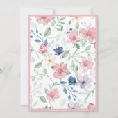 Elegantes Rosa Garden Blume Brautparty Einladung (Rückseite)