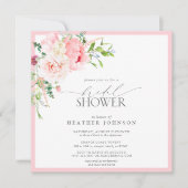 Elegantes Rosa Garden Blume Brautparty Einladung (Vorderseite)