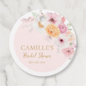 Elegantes Rosa Garden Brautparty Geschenkanhänger (Vorderseite)