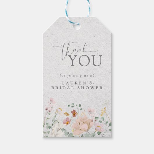 Elegantes Rosa Garten Blume Brautparty Geschenkanhänger (Vorderseite)