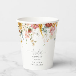 Elegantes Rosa Garten Blume Brautparty Pappbecher