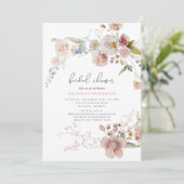 Elegantes Rosa Garten Brautparty Einladung (Stehend Vorderseite)
