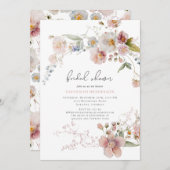 Elegantes Rosa Garten Brautparty Einladung (Vorne/Hinten)