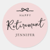 Elegantes, rosa Gastgeschenk für die Altersvorsorg Runder Aufkleber (Vorderseite)