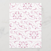 Elegantes rosa Geblüht Menü für Hochzeiten Menükarte (Rückseite)