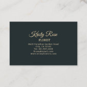 Elegantes Rosa Gelbe Blume Grün Gold Visitenkarte (Rückseite)