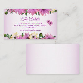 Elegantes rosa-gelbes Blumen-Rustical-Hochzeitsdet Begleitkarte