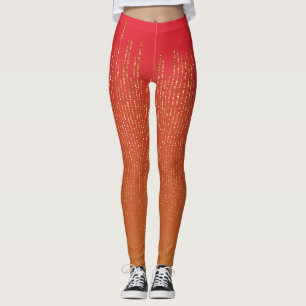 Elegantes rosa gelbes Glitzer-Muster Leggings
