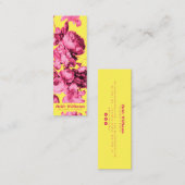 Elegantes, rosa, gelbes Vintages Blumenbild Mini Visitenkarte (Vorne/Hinten)