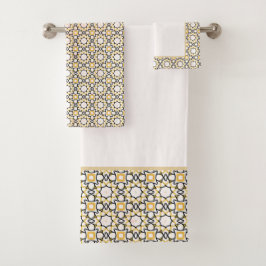 Elegantes, rosa geometrisches Badetuch-Set Badhandtuch Set