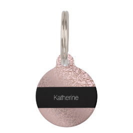 Elegantes, rosa geometrisches Motiv der Rose Haustiermarke