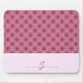 Elegantes rosa geometrisches Muster Monogram Mouse Mousepad (Vorne)