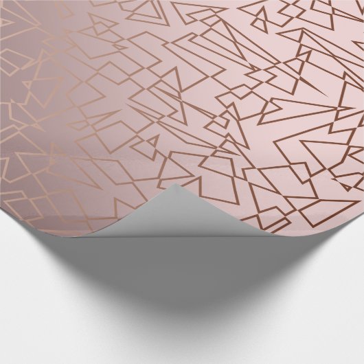 Elegantes, rosa geometrisches Rose Geschenkpapier (Ecke)