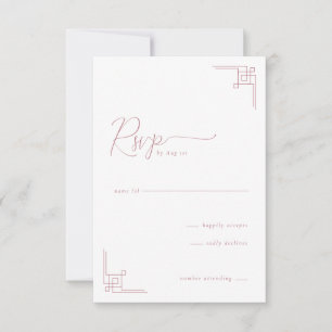 Elegantes Rosa Geometrisches RSVP Karte