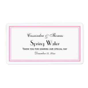 Elegantes rosa Gerahmtes H-Wasser-Flaschenetikett