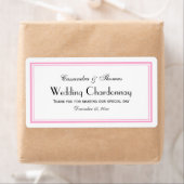 Elegantes rosa Gerahmtes H Weinflaschen-Etikett (Insitu)