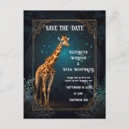 Elegantes Rosa Giraffe Wedding Invitation Foto Postkarte