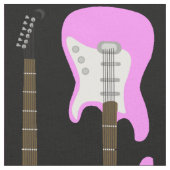 Elegantes rosa Gitarrendruckgewebe Stoff (Nahaufnahme)