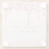 Elegantes Rosa Glam Glitzer Tropfen Brautparty Glasuntersetzer (Rückseite)