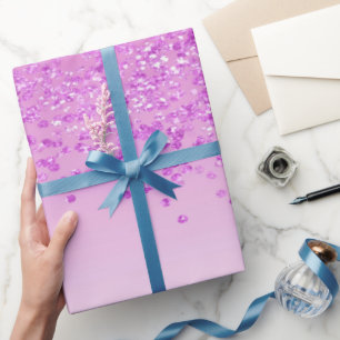 Elegantes rosa Glitter Ombre kaskadierendes Geschenkpapier