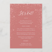 Elegantes Rosa Glitzer Besondere Anlass Menü Menükarte (Vorderseite)