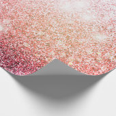 Elegantes rosa Glitzer-Design Geschenkpapier (Ecke)