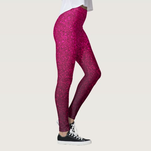 Elegantes rosa Glitzer-Muster Leggings (Rechts)