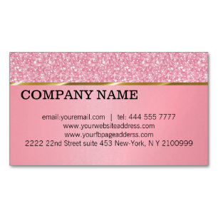 Elegantes rosa Glitzer-Muster Magnetische Visitenkarte