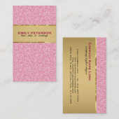 Elegantes rosa Glitzer-Muster mit Goldakzenten Visitenkarte (Vorne/Hinten)