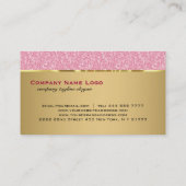 Elegantes rosa Glitzer-Muster mit Goldakzenten Visitenkarte (Rückseite)