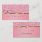 Elegantes rosa Glitzer-Muster Visitenkarte (Vorne/Hinten)