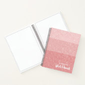 Elegantes rosa Glitzer Sketchbook mit Namen Notizblock (Innenseite)