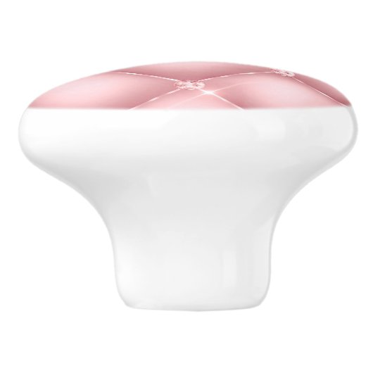 Elegantes rosa Glitzer Tuft Muster Keramikknauf (Seitenansicht)