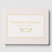 Elegantes Rosa & Gold Buch des Beileids (Vorderseite)