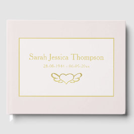 Elegantes Rosa & Gold Buch des Beileids