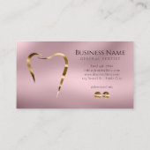 Elegantes rosa Gold Dentist Business Card Design Visitenkarte (Rückseite)