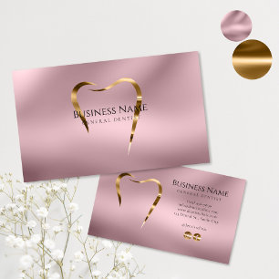 Elegantes rosa Gold Dentist Business Card Design Visitenkarte
