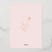 Elegantes Rosa Gold Floral Brautparty Party Folieneinladung (Rückseite)