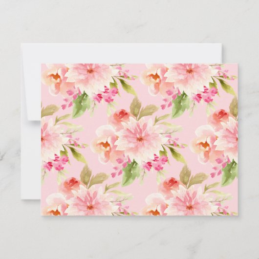 Elegantes Rosa Gold Floral First CommunityFoto Dankeskarte (Rückseite)