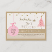 Elegantes Rosa Gold Frohe Weihnachtsgeschäft Rabattkarte (Vorderseite)