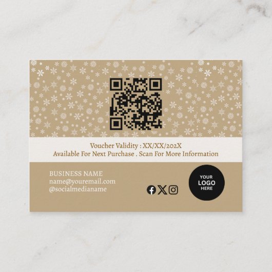 Elegantes Rosa Gold Frohe Weihnachtsgeschäft Rabattkarte (Rückseite)