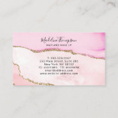 Elegantes Rosa Gold Glitzer Agate Marble Monogramm Visitenkarte (Rückseite)