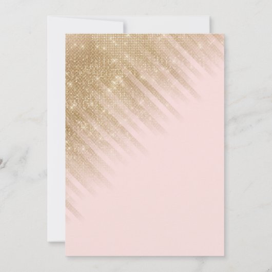 Elegantes Rosa Gold Glitzer Dress Debutante Dance Einladung (Rückseite)