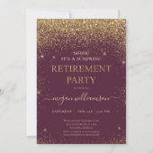 Elegantes Rosa Gold Glitzer Retirement Party Einladung (Vorderseite)