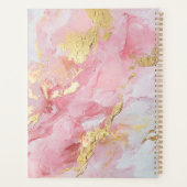 Elegantes Rosa & Gold Lack lila Name Planer (Rückseite)