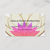 Elegantes Rosa & Gold Lotus Blume Logo Yoga Visitenkarte (Rückseite)