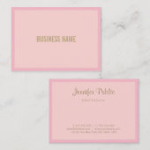 Elegantes rosa Gold Modernes Berufliches Template Visitenkarte (Vorne/Hinten)