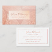 Elegantes Rosa Gold Naturgepresstes Blatt Visitenkarte (Vorne/Hinten)