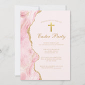 Elegantes Rosa Gold Oaster Party Einladung (Vorderseite)