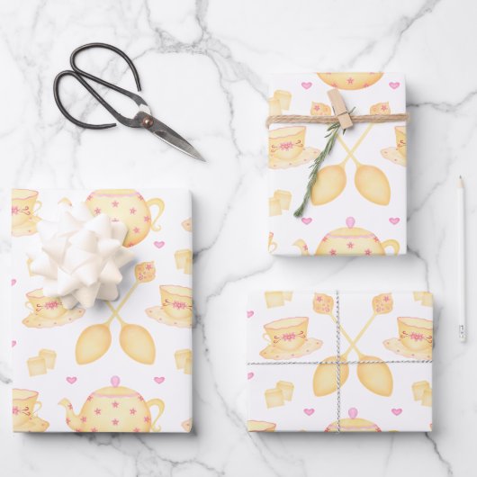Elegantes Rosa & Gold Party Geschenkpapier Set (Vorderseite)